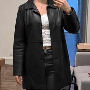 Brown leather jacket